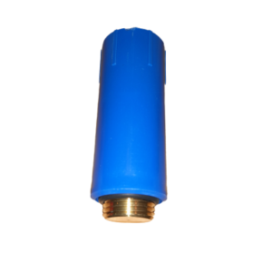 Baustopfen 1/2 Messinggewinde / Kunststoff blau